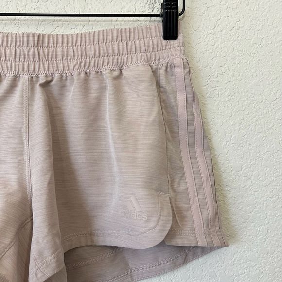 NWT ADIDAS Womens 3-Stripe Aeroready Pacer Woven Shorts in Taupe - Picture 3 of 14